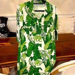 Persifor Dress- Green and white BEAUTIFUL